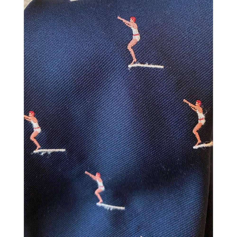 High Diver Necktie Mens OS Navy Blue Novelty Preppy Ivy Style Rivetz of‎ Boston